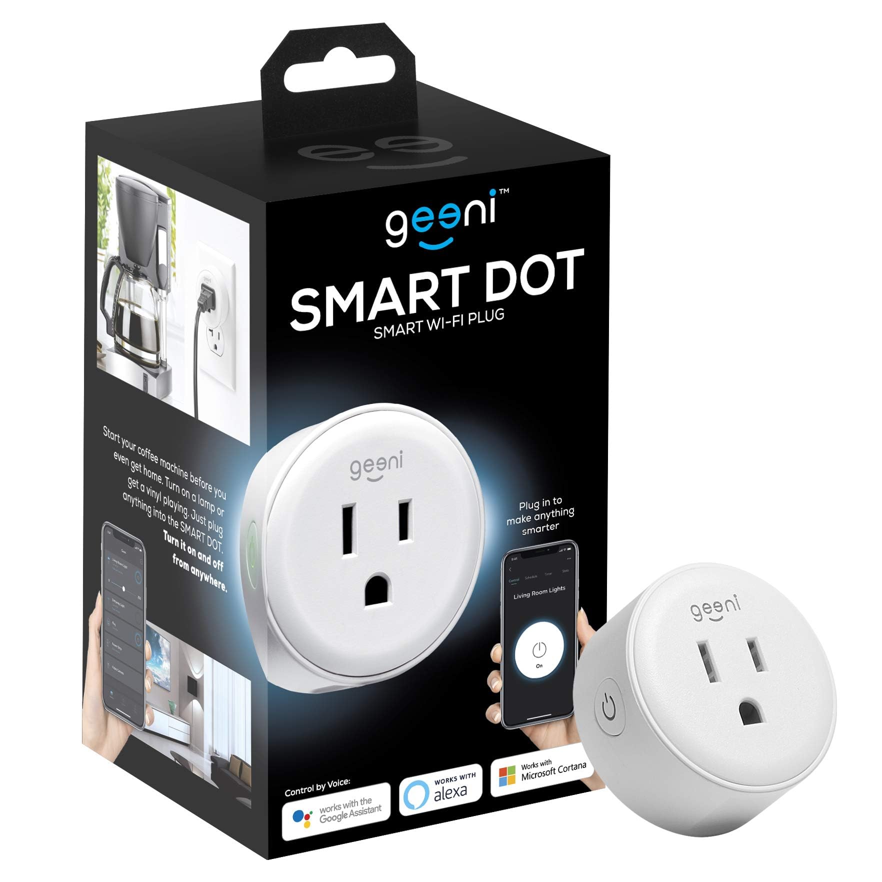 Geeni Dot Smart Plug with 2.4GHz WiFi Connectivity – 1-Pack Compact, Fire-Resistant Smart Outlet Plugs with Schedule & Timer – No Hub Needed, Supports Alexa & Google 1 Pack