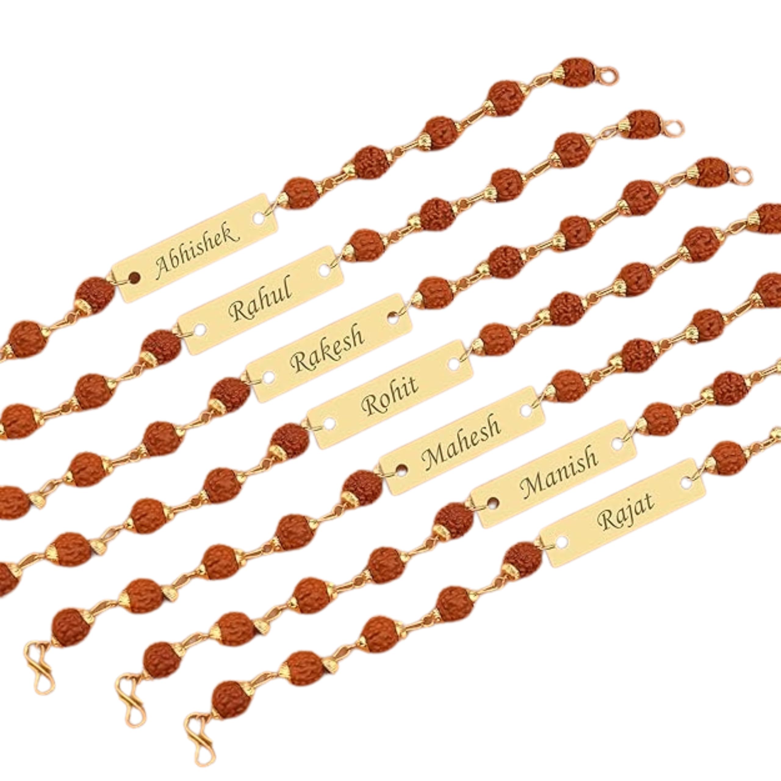 Pijera Personalized Rudraksha Rakhi Bracelet For Men with Name, Radha Bracelet for Brother, Customized ID Bracelet with Rudraksha Beads, Gold (2) (B0D9W7K3PF) Amazon Price History, Amazon Price Tracker