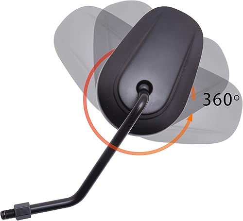 Miniatura 3 de Espejos retrovisores ovalados de 0.315in y 0.394in para motocicleta compatibles con Cruiser Chopper Street Bike Standard Bike (negro #1)