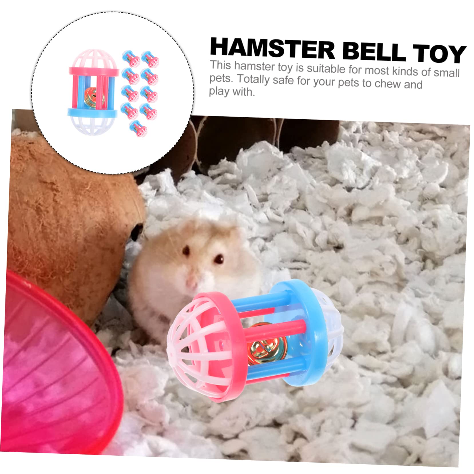 Milisten 30piezas Juguetes De Campana para Hámster y Cobayo Juguete Interactivo para Mascotas Pequeñas para Masticar y
