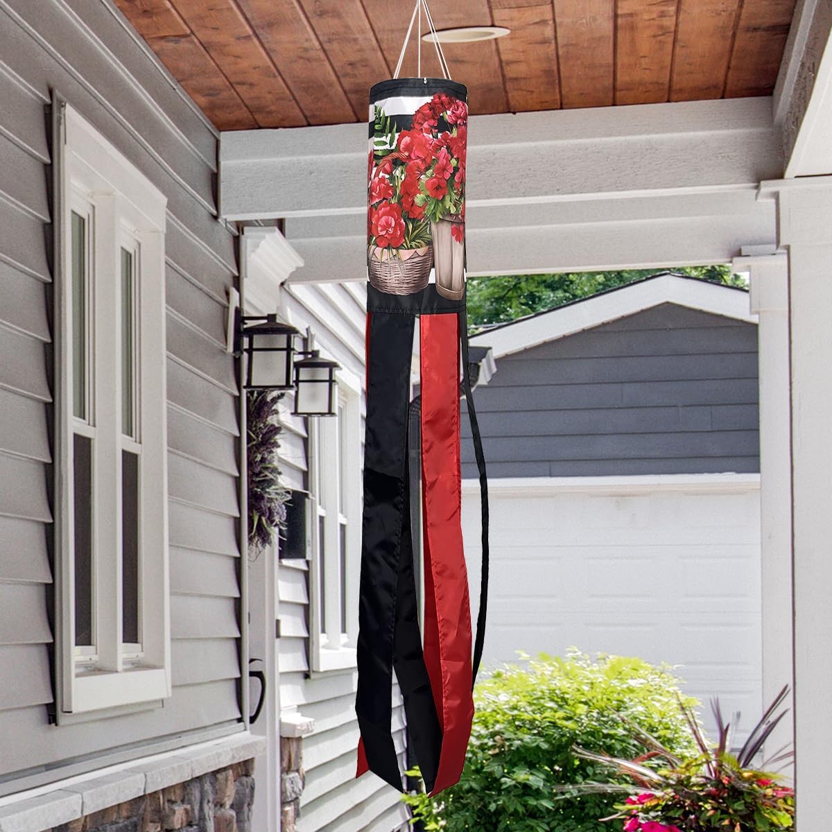 Briarwood Lane Striped Geraniums Windsock Wind Twister