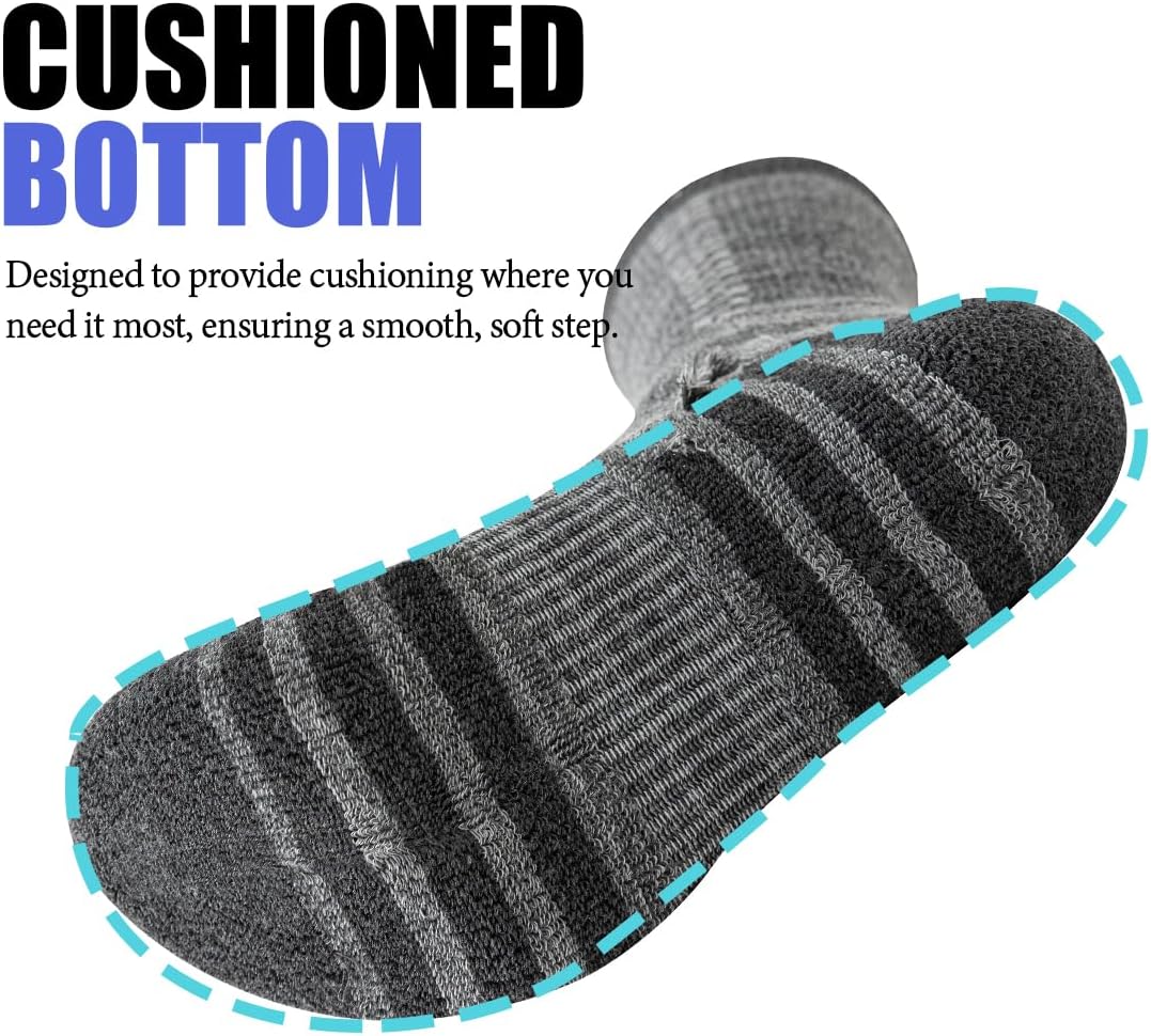 JOYNÉE 8 Pairs Mens Crew Athletic Work Long Socks Calf Cushioned Socks for Sports Running Workout Gym - Image 3
