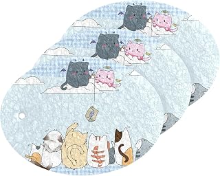 Coikll Cute Cat Angel Fish Kitchen Sponges Cleaning Odor Free Non Scratch Dish Sponge for Cleaning Dishes Bathroom - 3 PCS