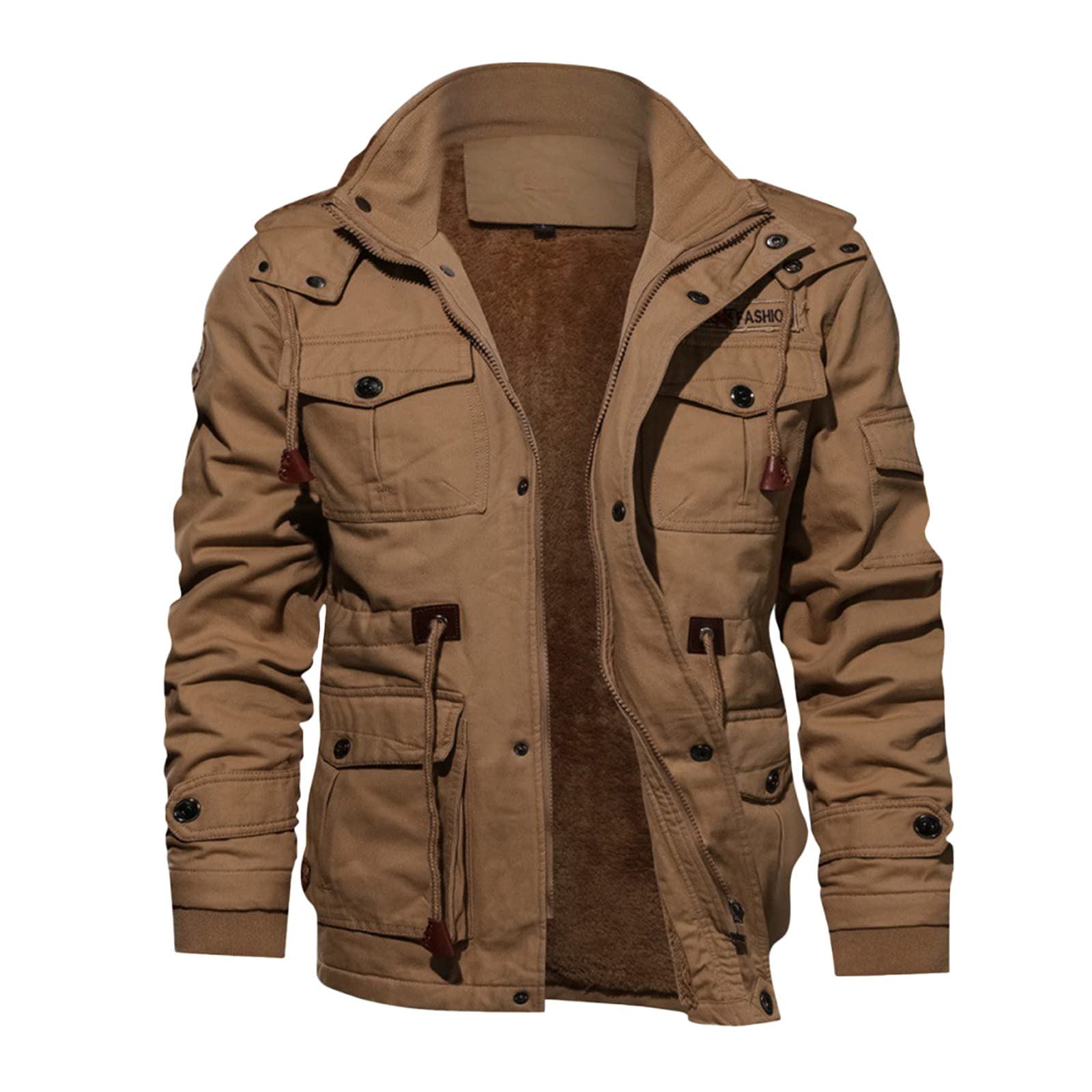 Doudoune Homme Hiver Manteau Homme Hiver Chaud Poches Veste Homme Grande Taille Unie Zip Blouson Homme Automne Ample Jacket Décontractée Thermal Coat Mode Classique Cardigan Vetement Randonnée