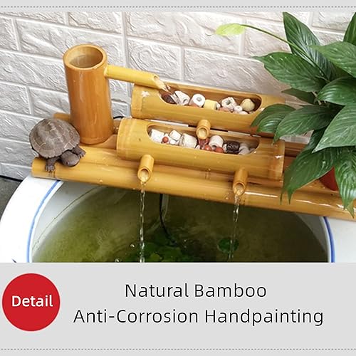 Miniatura 4 de Fuente de agua de bambú, fuente de jardín al aire libre, vista de agua que fluye, sistema de circulación de agua, para estanque de rocalla de