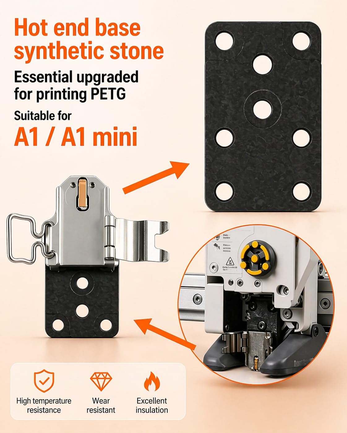 Bamboo LAB Hotend zestaw grzewczy do Bamboo Lab A1/A1 Mini zestaw grzewczy do 300 stopni z termistorem i ogrzewaniem – część zamienna do drukarek 3D Bambu A1