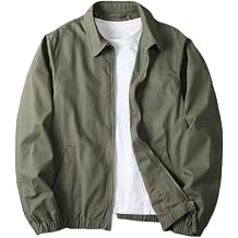 Men's Pilot Jacket Lightweight Cotton Harrington Jacket Casual Golf Jacket And Work Jacket