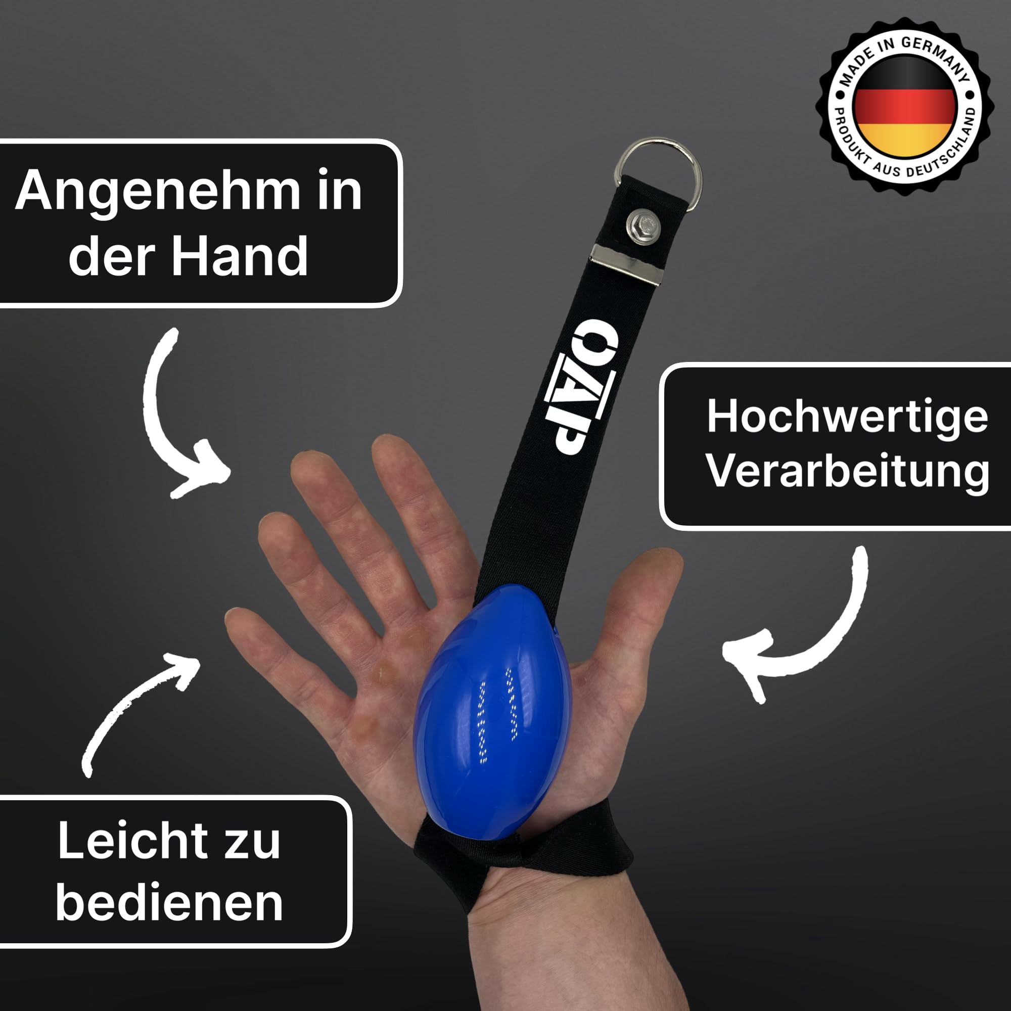 OAP Armwrestling Pronator Egg, Handtrainer Ball, Unterarmtrainer, 100% Made in Germany, Handgelenkball, Kompatibel mit Kabelzug, Widerstandsbänder, Loading pin, für Home Gym/ Fitnessstudio