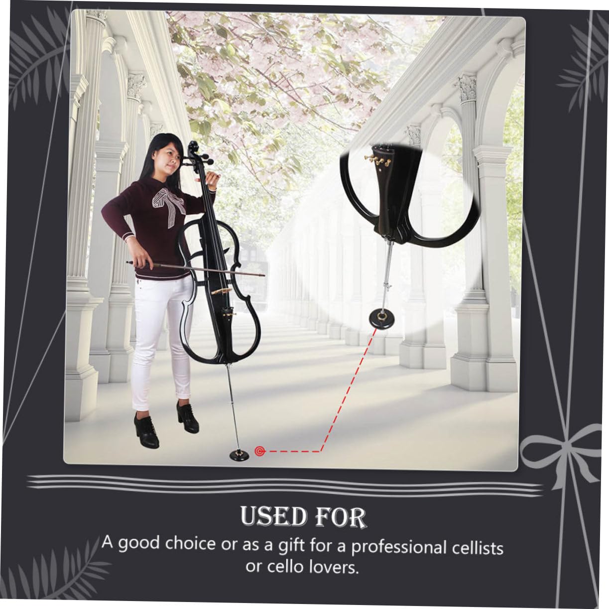 FAVOMOTO Cello Non Slip Mat Stop Pad Non Slip Violin Holder Brackets Pin Holder Stopper Strap Portable PVC