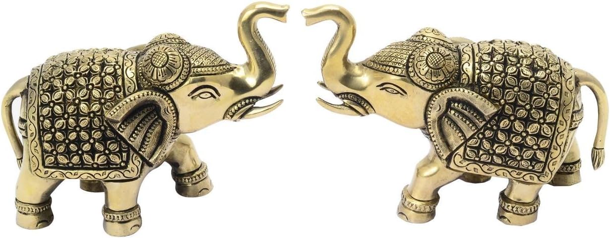 Vyomshop VZX202 Decorative Elephant Pair Statue