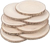 Vista 1 de Maputune 8 piezas de rodajas de madera grandes de 9-10 pulgadas sin terminar para centros de mesa, plato de madera rústica natural para manualidades