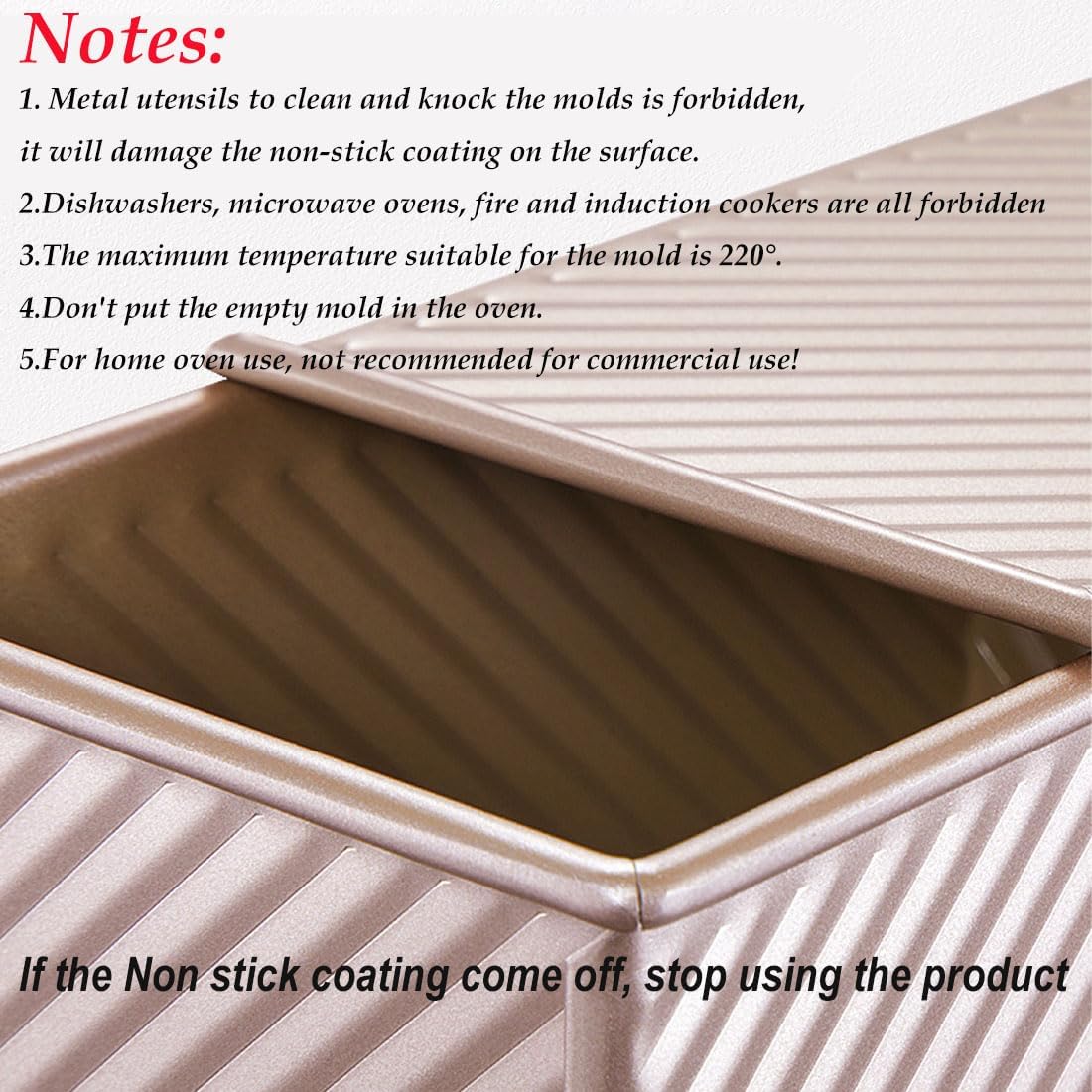 AXIM Grand Size Loaf Pan with Lid, Non-Stick Toast Box Loaf Pan with Slide Cover,Pullman Bread Mould for Baking 1000 gram Dough, Commercial Use