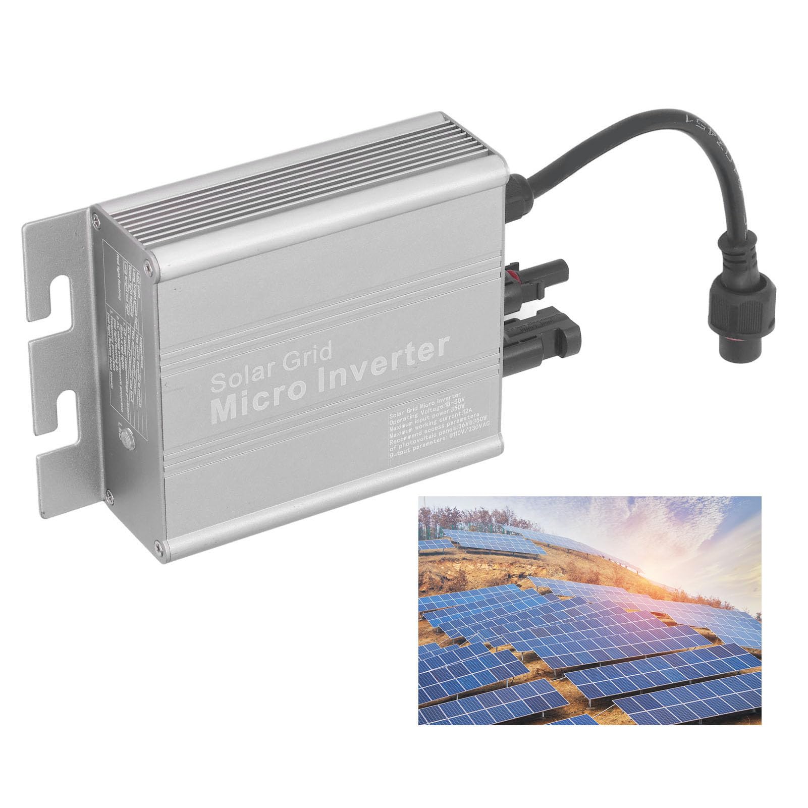 Hyuduo Kompakter Solar-Mikro-Wechselrichter IP65, Aluminiumlegierung, Hocheffiziente MPPT-Technologie, Ideal für Wohnmobile und Schiffe, 260 W (260W)