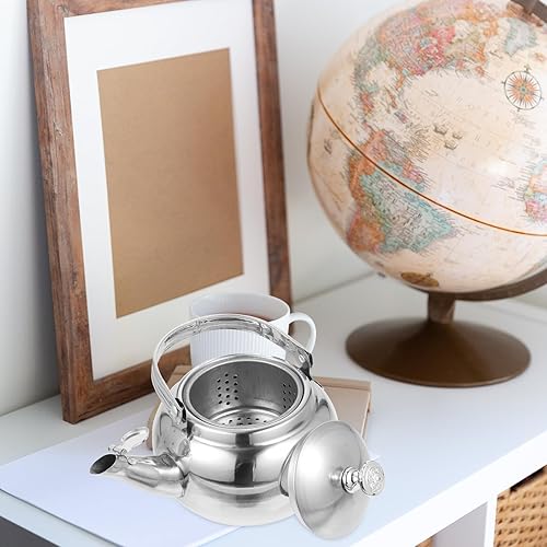 Miniatura 9 de ULTECHNOVO Hervidor de té de acero inoxidable, hervidor de cocina de camping Hervidor de acero inoxidable silbido té hirviendo para té Hervidor de