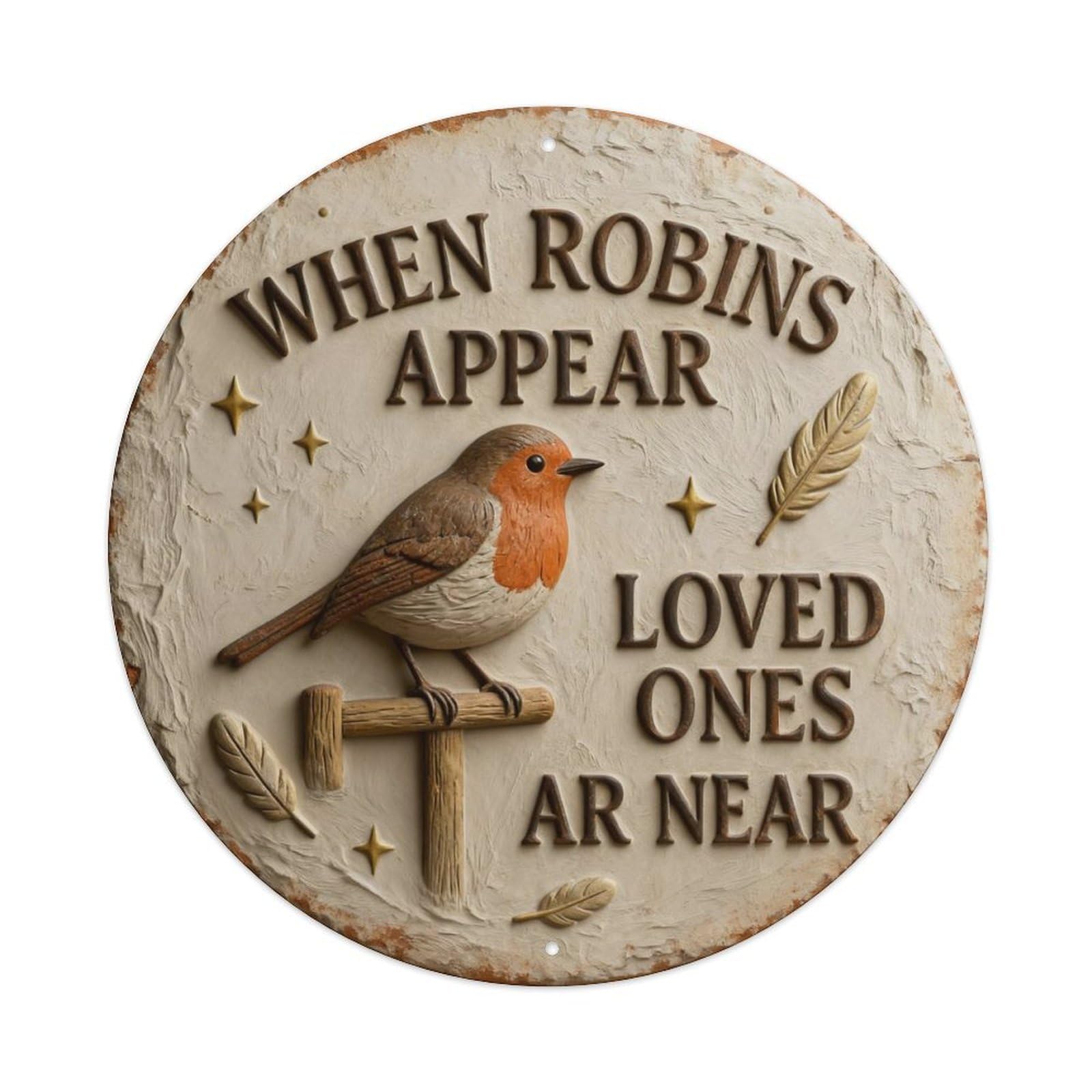 Zlatcbu Vintage When Robins Appear Loved Ones Are Near Metal Tin Sign Retro Wall Art Poster, Decor For Home Living Room Bar Cafe Garage, 8X8 Inch
