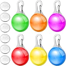 6 PCS Clip on Dog Collar LED Lights,Dog Collar Safety Night Walking LED Lights,included 6 pcs Battery(Water Resistent)