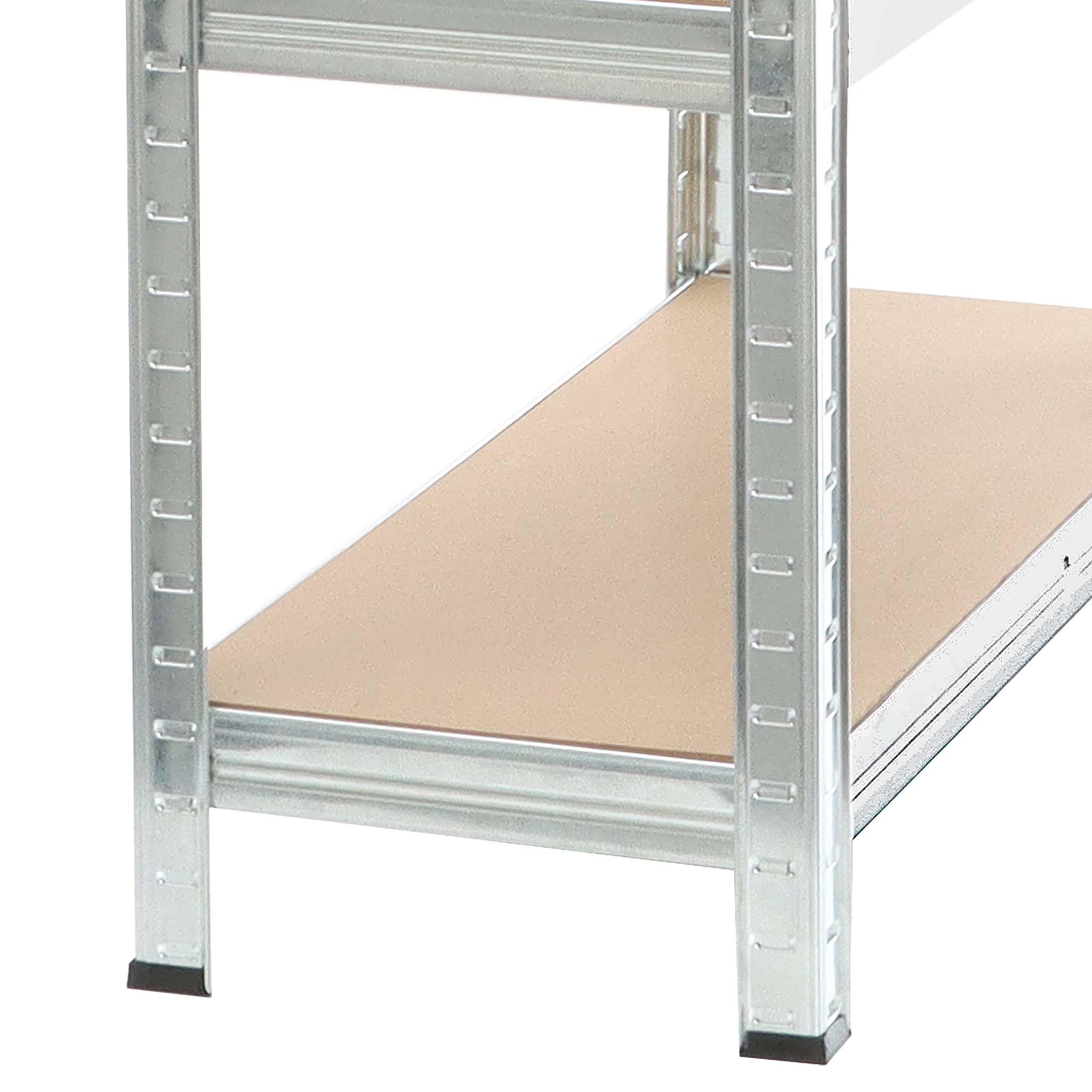 Wiltec 2x Regał magazynowy z ocynkowanej stali 100 x 60 x 200 cm, regał garażowy do 1000 kg z montażem bez narzędzi, regał do piwnicy i magazynu
