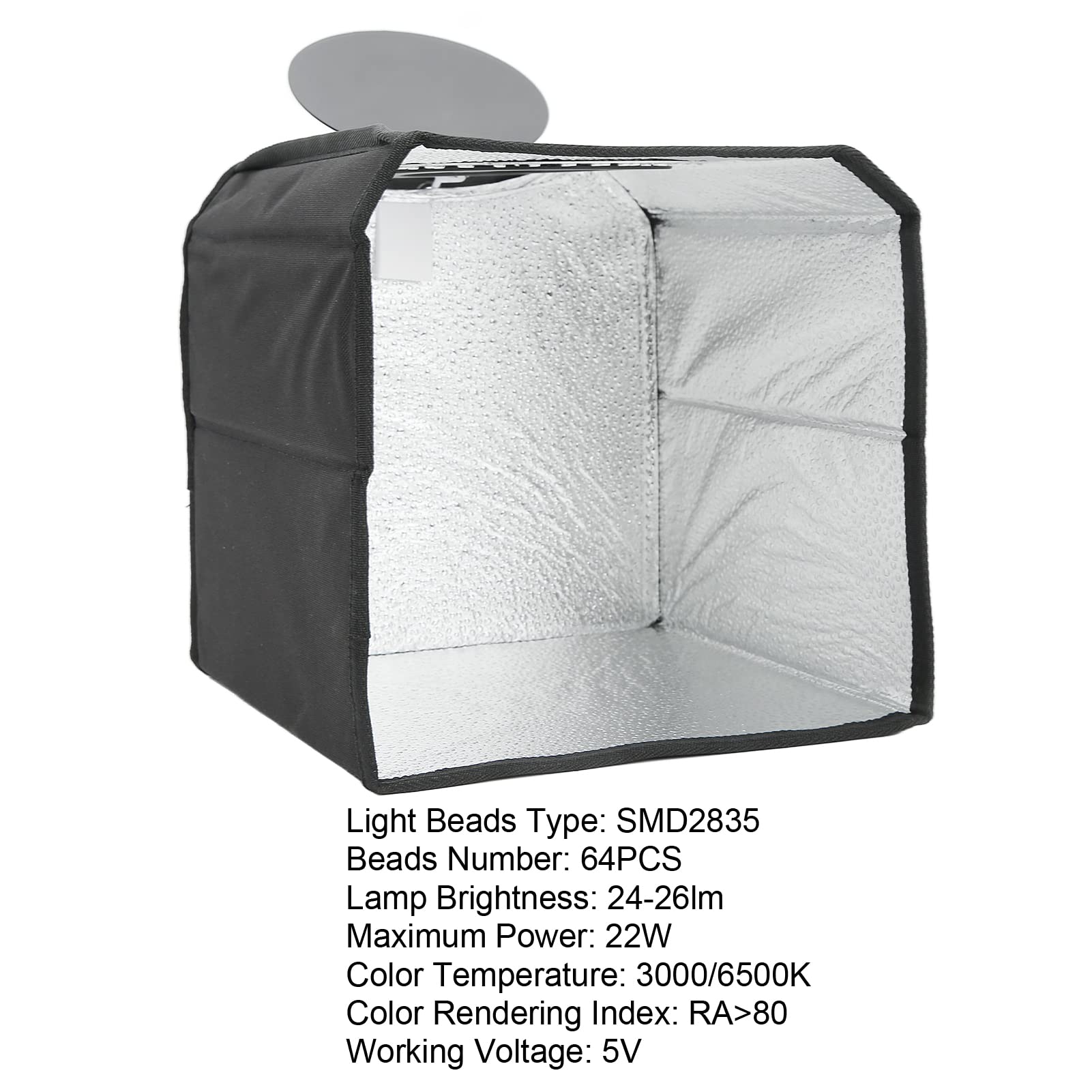 Caja de Luz de Estudio Fotográfico Portátil, USB Mini Studio Photo Studio Tienda de Tiro, Caja de Luz de Estudio de Mesa Plegable Y Portátil con 6 Piezas de Fondo, para Joyas Y Artículos(Los 25CM)
