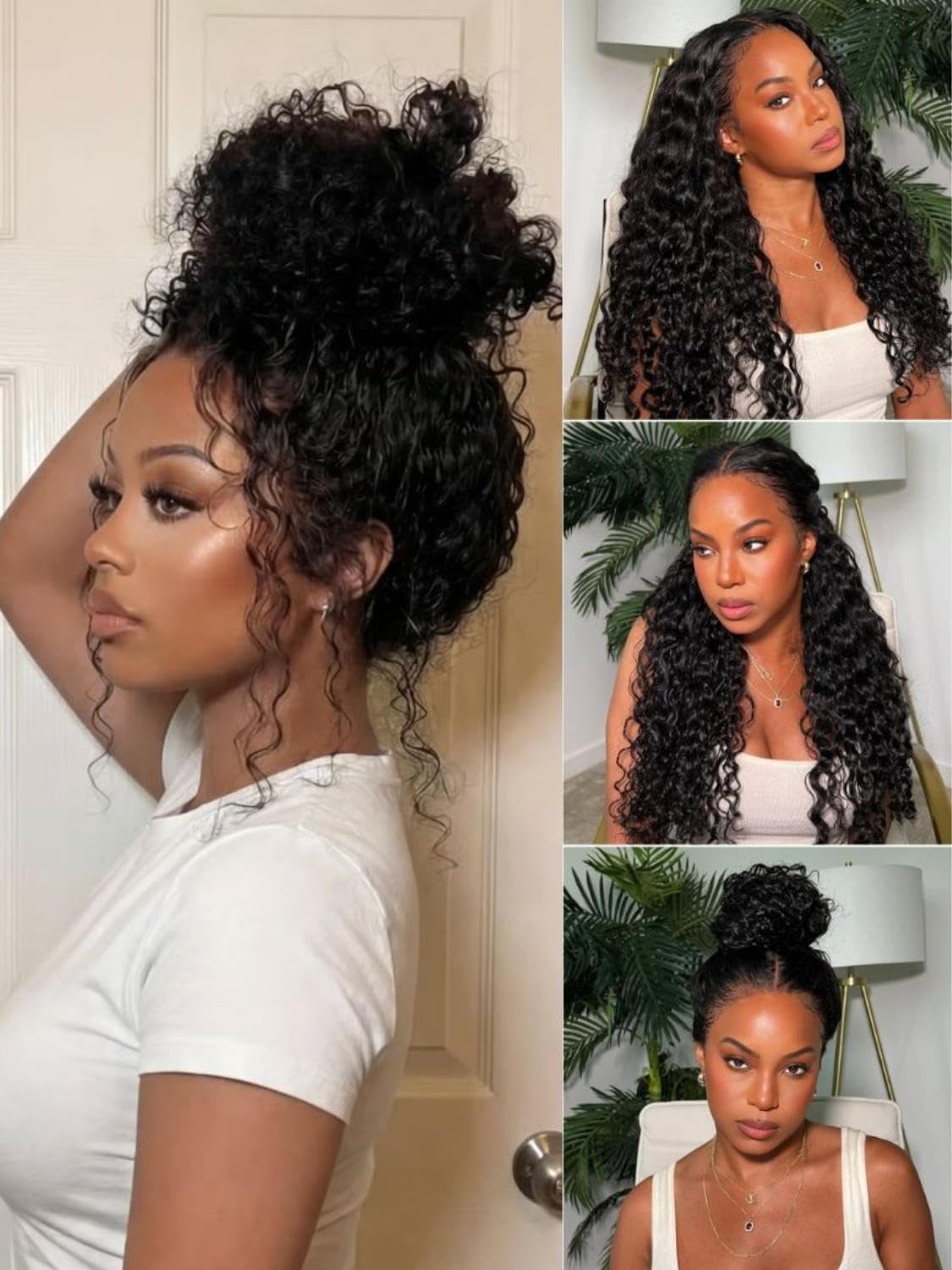 Beauty Forever Water Wave 13x6 HD Lace Front Wig Human Hair,Pre Plucked Pre Cut Lace Frontal Glueless Wig,Bye Bye Knots Wear and Go Drawstring Wig for Women 180