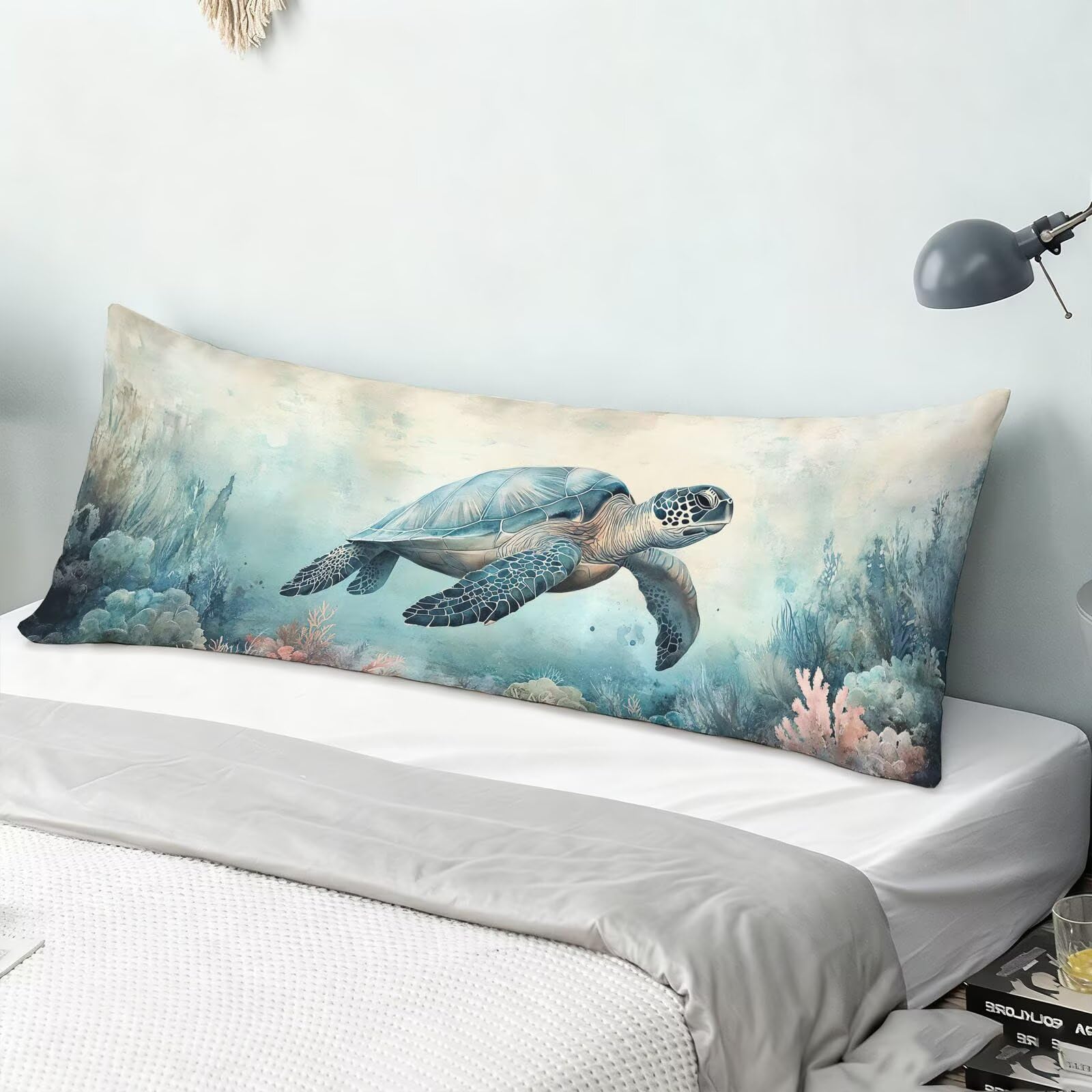 U00-404 Poszewki na poduszki, 60 x 180 cm, turkusowe, w rozmiarze king-size, zwierzęce, z ukrytym zamkiem błyskawicznym, aksamitne, prostokątne, dekoracyjne, długie poduszki, na całe ciało, prezenty