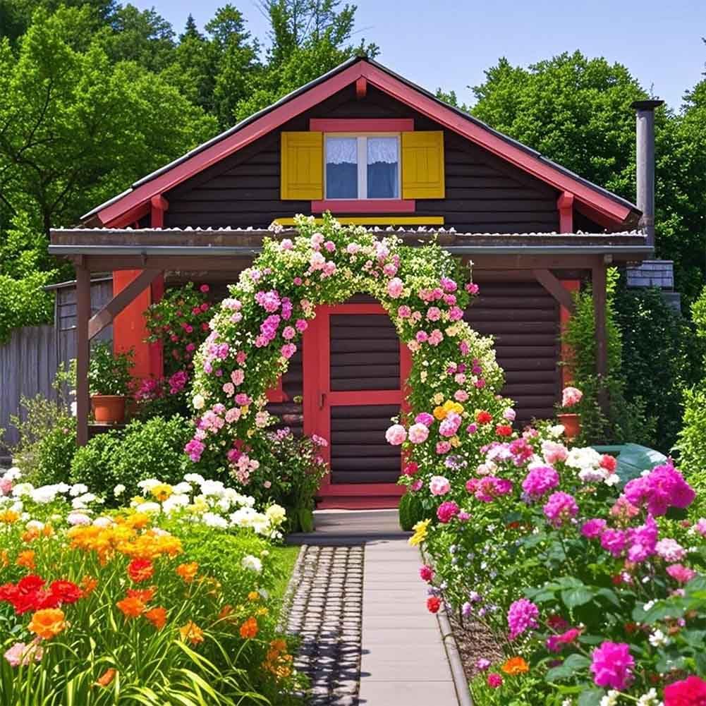 Robusto arco da giardino in metallo per rose 1.4M/1.8M/2.4M/3M/3.5M durevole traliccio pergola per matrimoni all'aperto Colore verde W2.4M* H2.2M Struttura di supporto