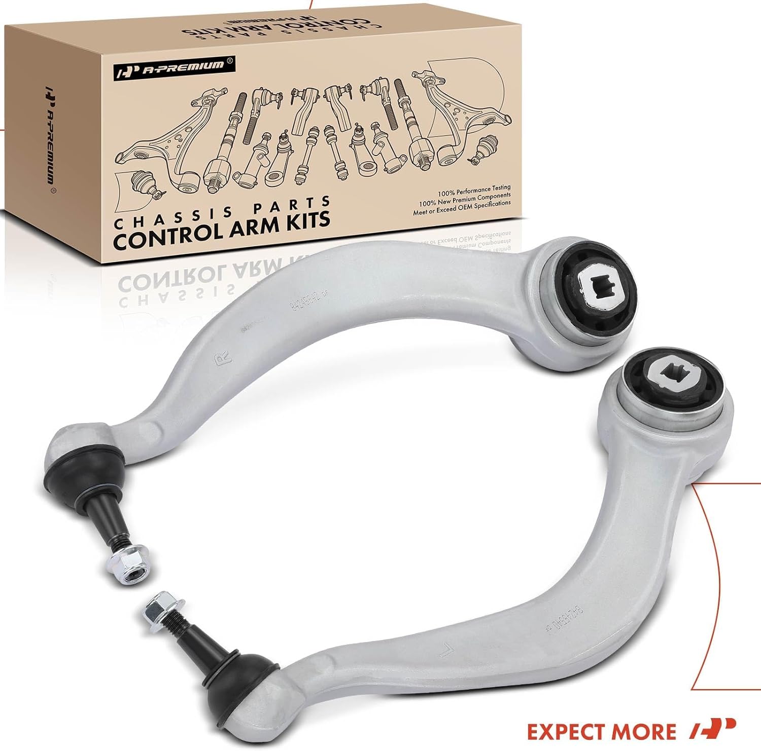 A-Premium 2 x Front Lower Control Arm, with Ball Joint & Bushing, Compatible with Cadillac CT6 2016 2017 2018 2019 2020