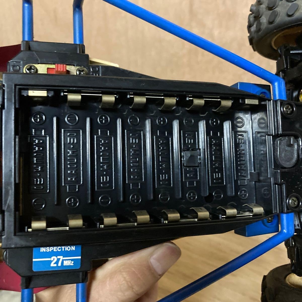 RC car battery compartment