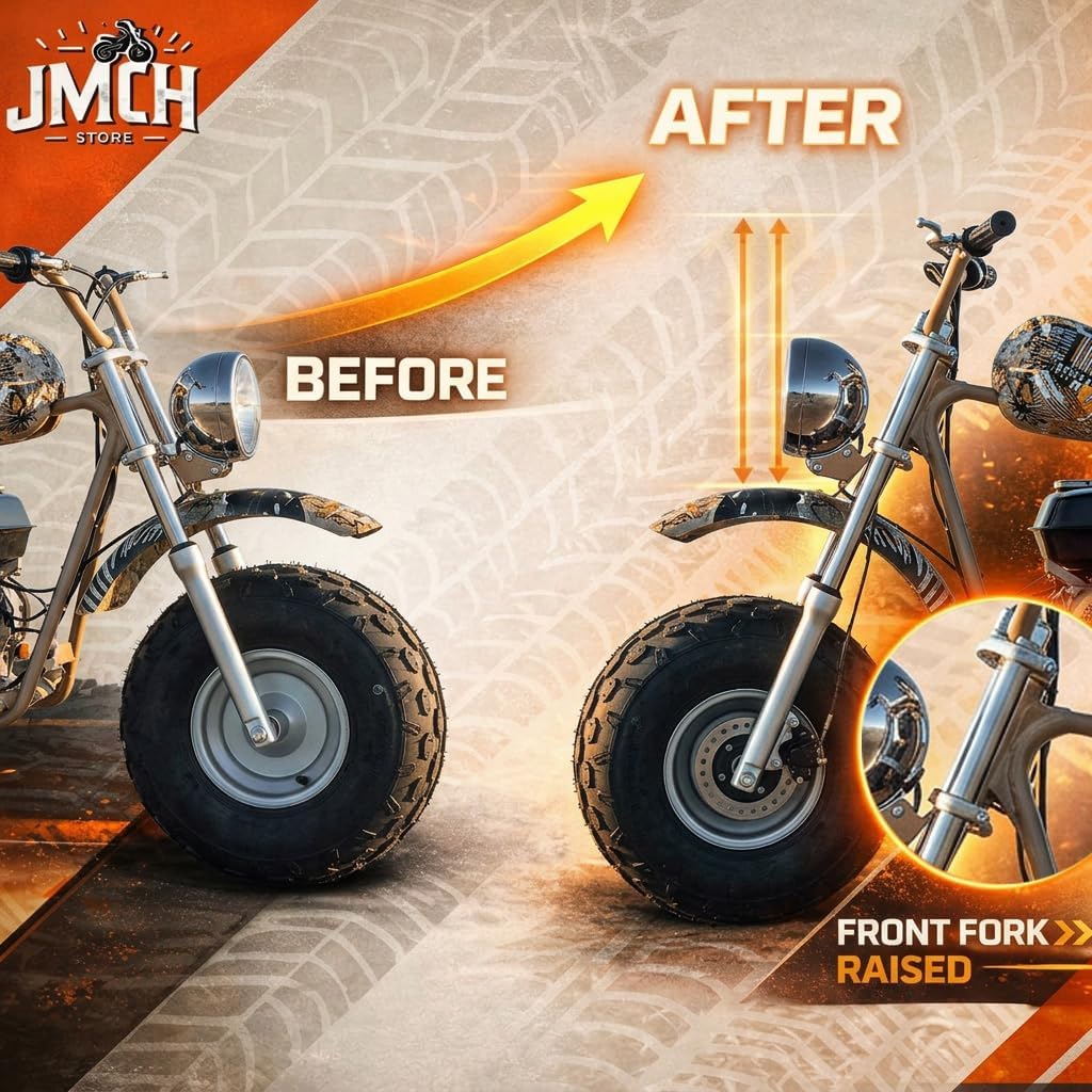 JMCHstore 2.5 in Front Fork Lift Extension & Preload Upgrade Kit for Coleman BT200X CT200UEX, for AXIS M200 Mini Bike; Increases Fork Length and Spring Stiffness for Improved Stability and Handling