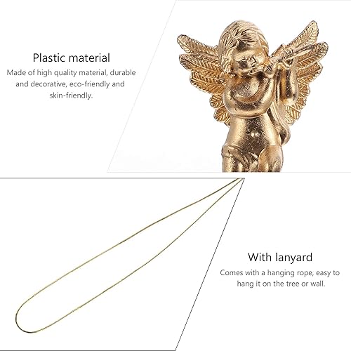 Miniatura 9 de Amosfun - Figura decorativa de ángel de Navidad (30 unidades), diseño de ángel de querubín