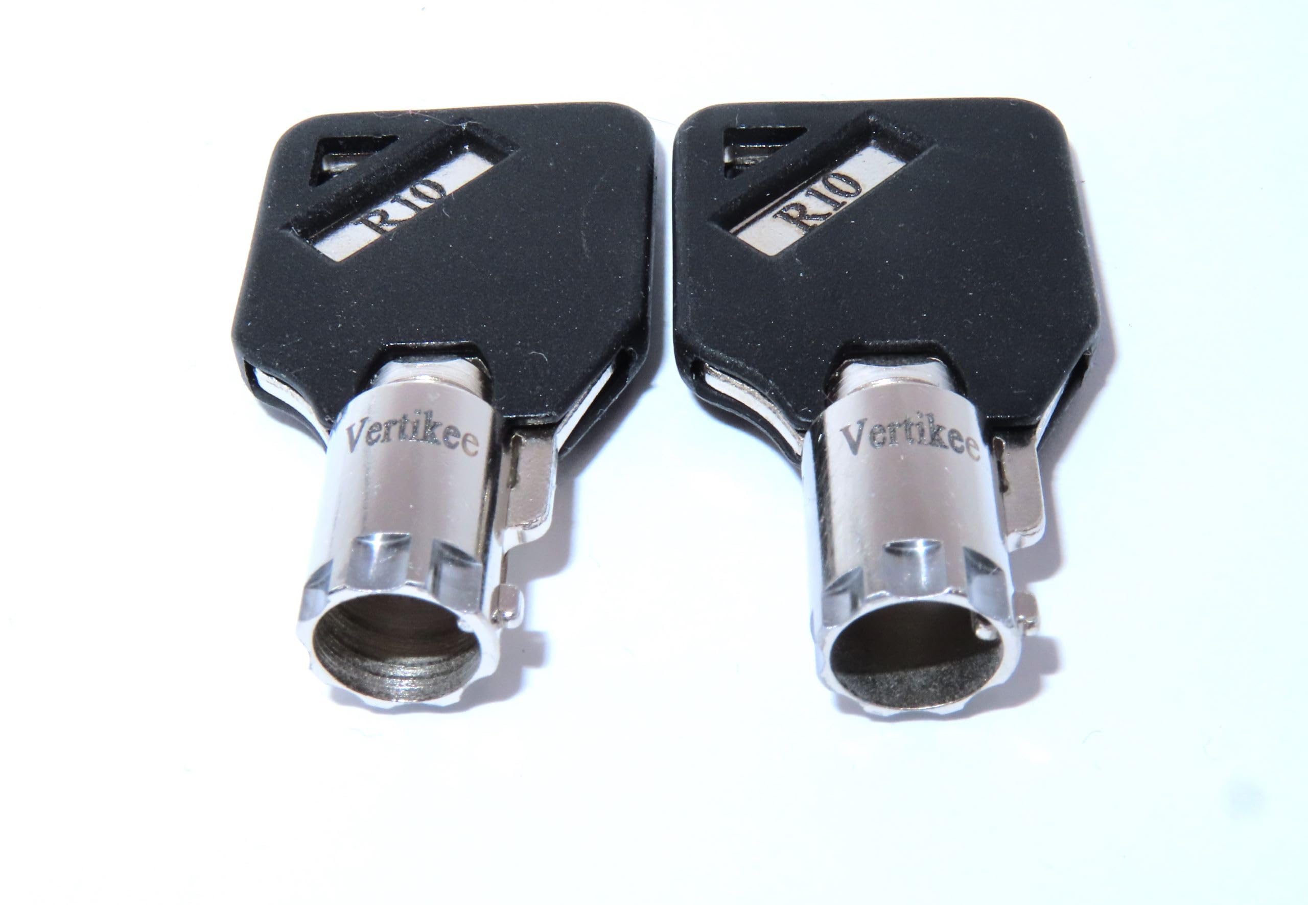 R10 Keys Compatible with Husky Milwaukee & Steel Glide R10 Tool Box Tool Chest Replacement Lock Keys, 2 Cut R10 Replacement Keys with Black Caps. Vertikee(TM)