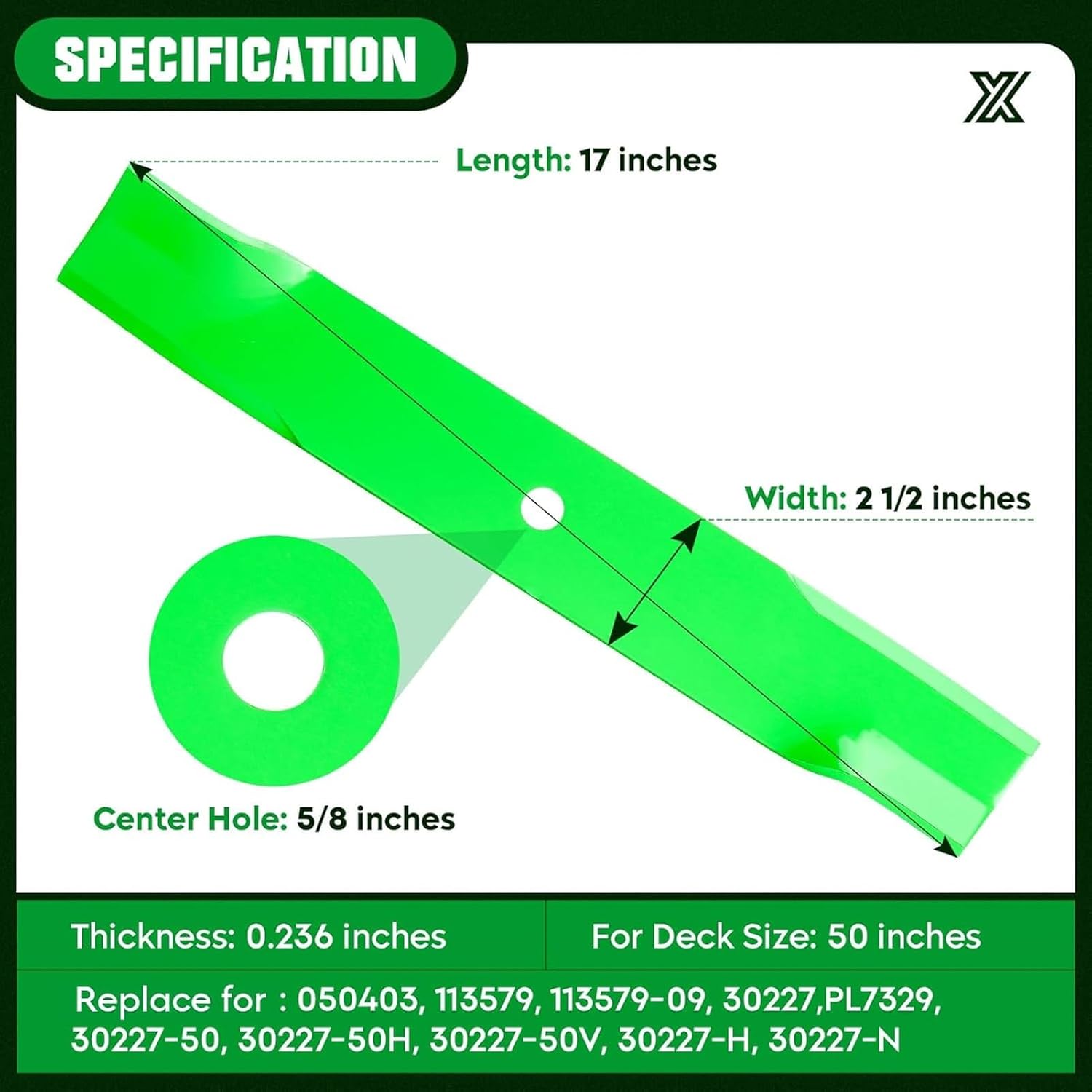 Youxmoto 芝刈り機ブレード Lesco 050403、Bunton PL7329、Dixie Chopper LT2000