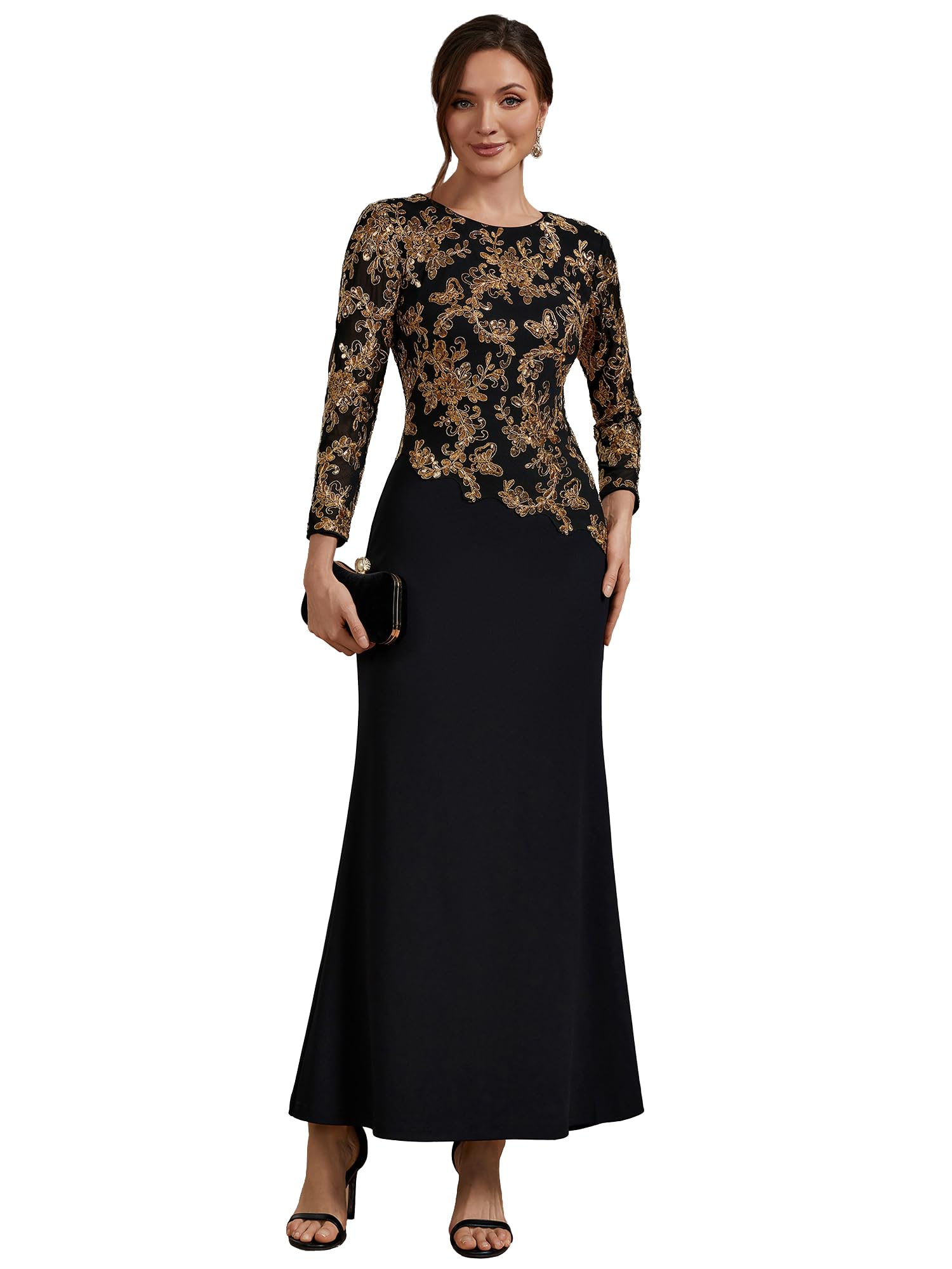 Ever-Pretty Abito da Sera Lungo con Paillettes