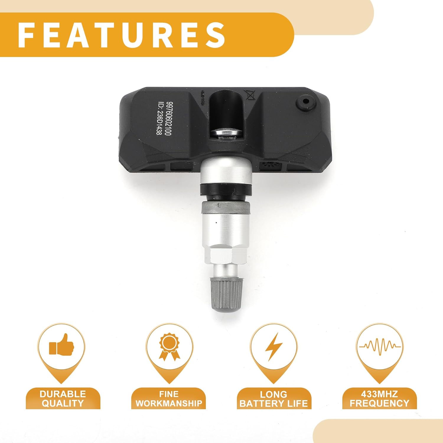 4Pcs Tire Pressure Sensor No.99760602100 Tire Pressure Monitoring Sensor for Porsche 911 2005-2016