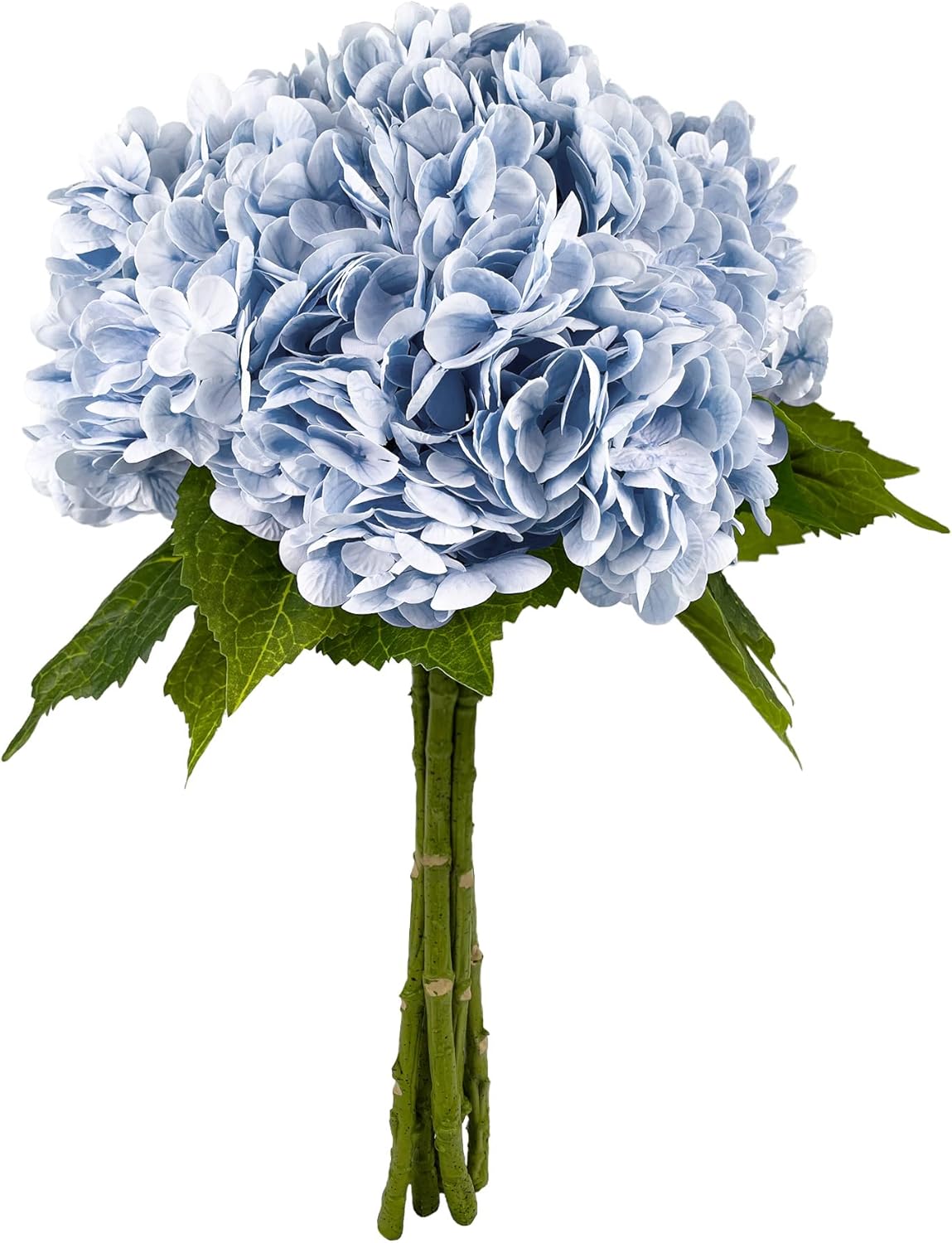 Yatim 21In Blue Artificial Hydrangea Flowers 5 Pcs Real Touch 3D Print Latex Flowers for Wedding Centerpieces Bouquets DIY Floral Decor Home Decoration with Stems