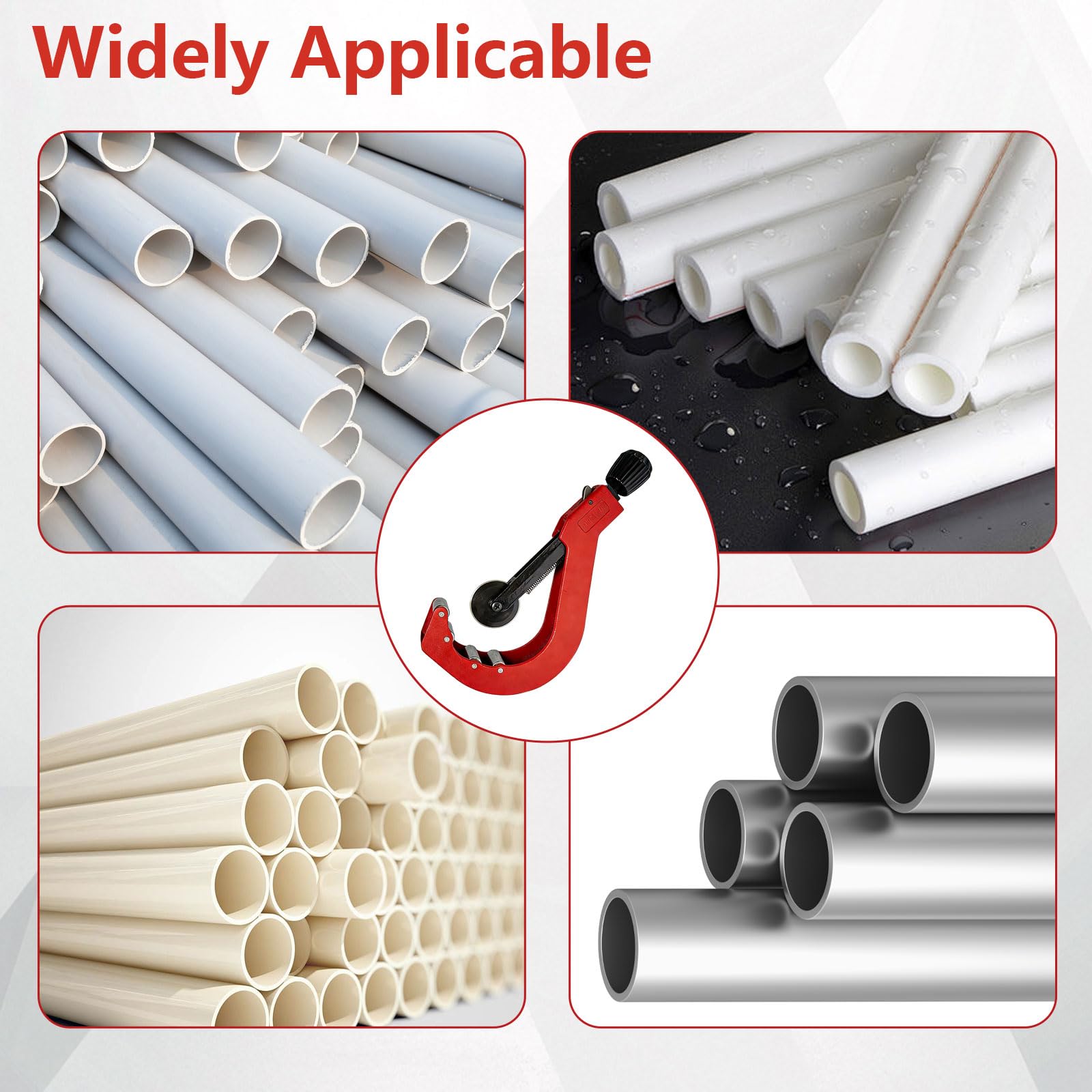 Cortador de tuberías, herramienta de corte de tubos de PVC ajustable, cuerpo de aleación de aluminio duradero, cuchillas de repuesto para cortar tubos y tubos de PVC, PPR, PE