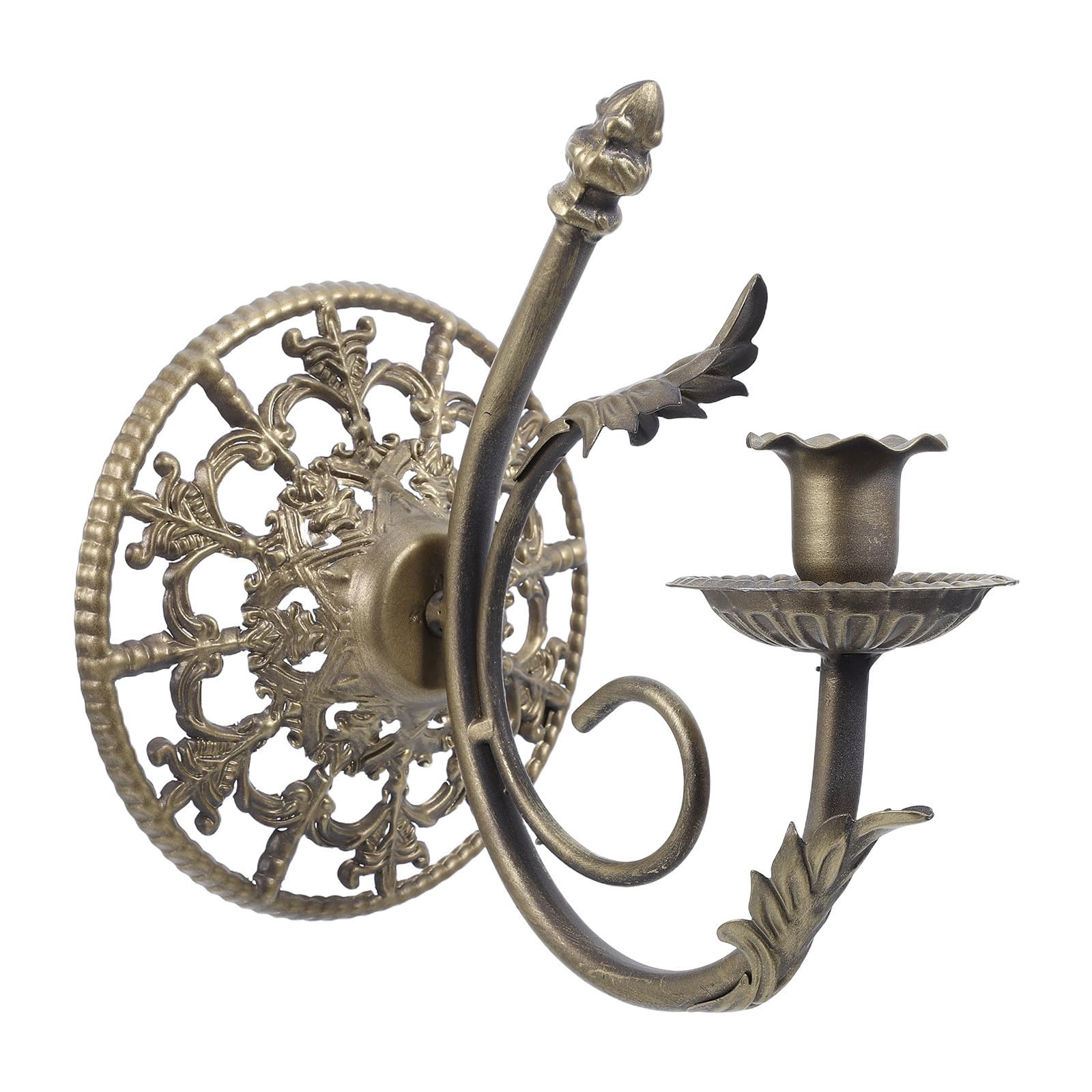 Candelabro retro de pared dorado para iluminar con encanto patios y chimeneas