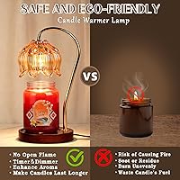 Vista 6 de Lámpara Calentadora de Velas con Forma de Flor con Temporizador, Calentador de Lámpara de Vela Regulable, Regalo de Navidad y Cumpleaños