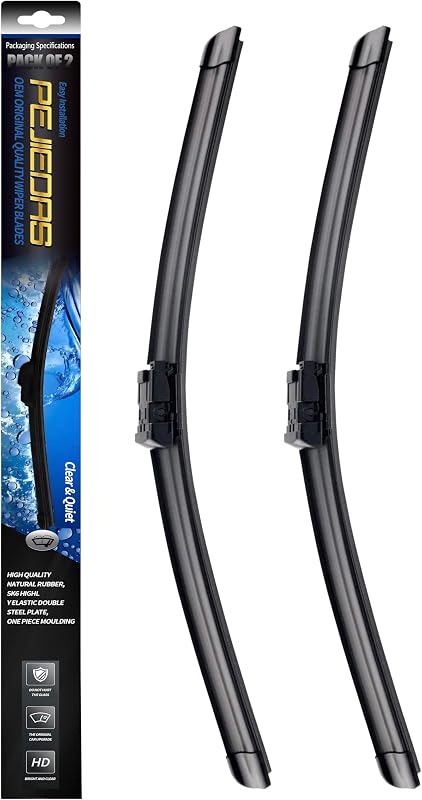 Palhetas do limpador de para-brisa dianteiro PEJIEDAS para Chevrolet Equinox, GMC Terrain e Ford Kuga – 24" + 17", conjunto com 2