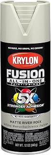 Krylon Fusion All-In-One Adhesive Spray Paint for Indoor/Outdoor Use, 12 oz, River Rock