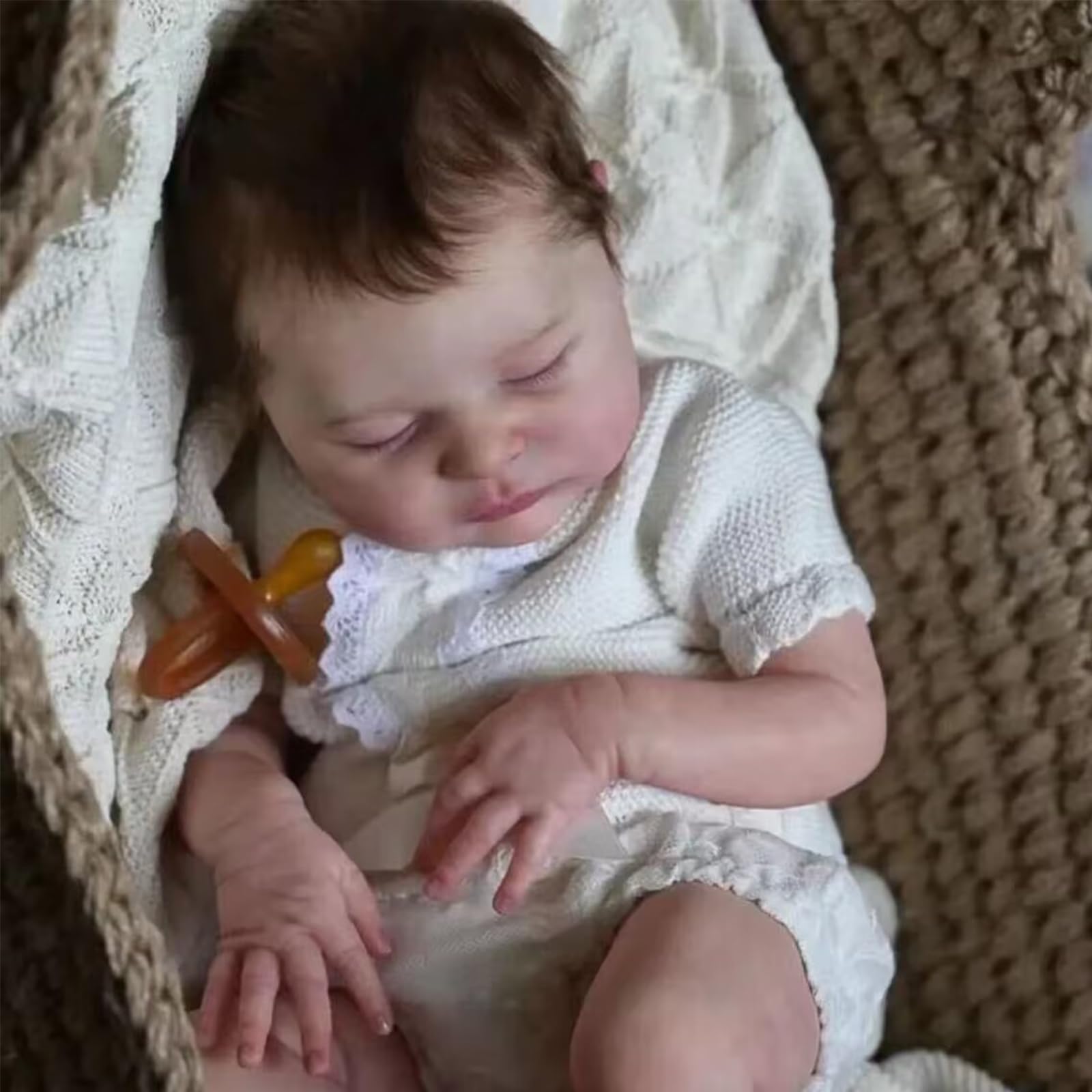 20 Pulgadas Muñeca Reborn Realista bebé Dormido de 50 cm, Cuerpo Relleno de algodón, muñeca de recién Nacido con Ojos Cerrados, Juguete de rol y Pieza de colección para niños a Partir de 3 años