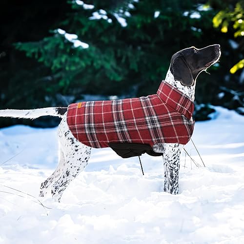 Miniatura 6 de Kuoser - Acogedor chaleco de invierno para perro, impermeable, resistente al viento, reversible, estilo británico, abrigo cálido para perros, para