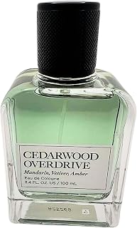 Cedarwood Overdrive Eau de Cologne for Men – 3.4 Fl Oz / 100ml | Fresh Mandarin, Vetiver & Amber Notes | Long-Lasting Masculine Scent | Premium Everyday Cologne for Confident Men