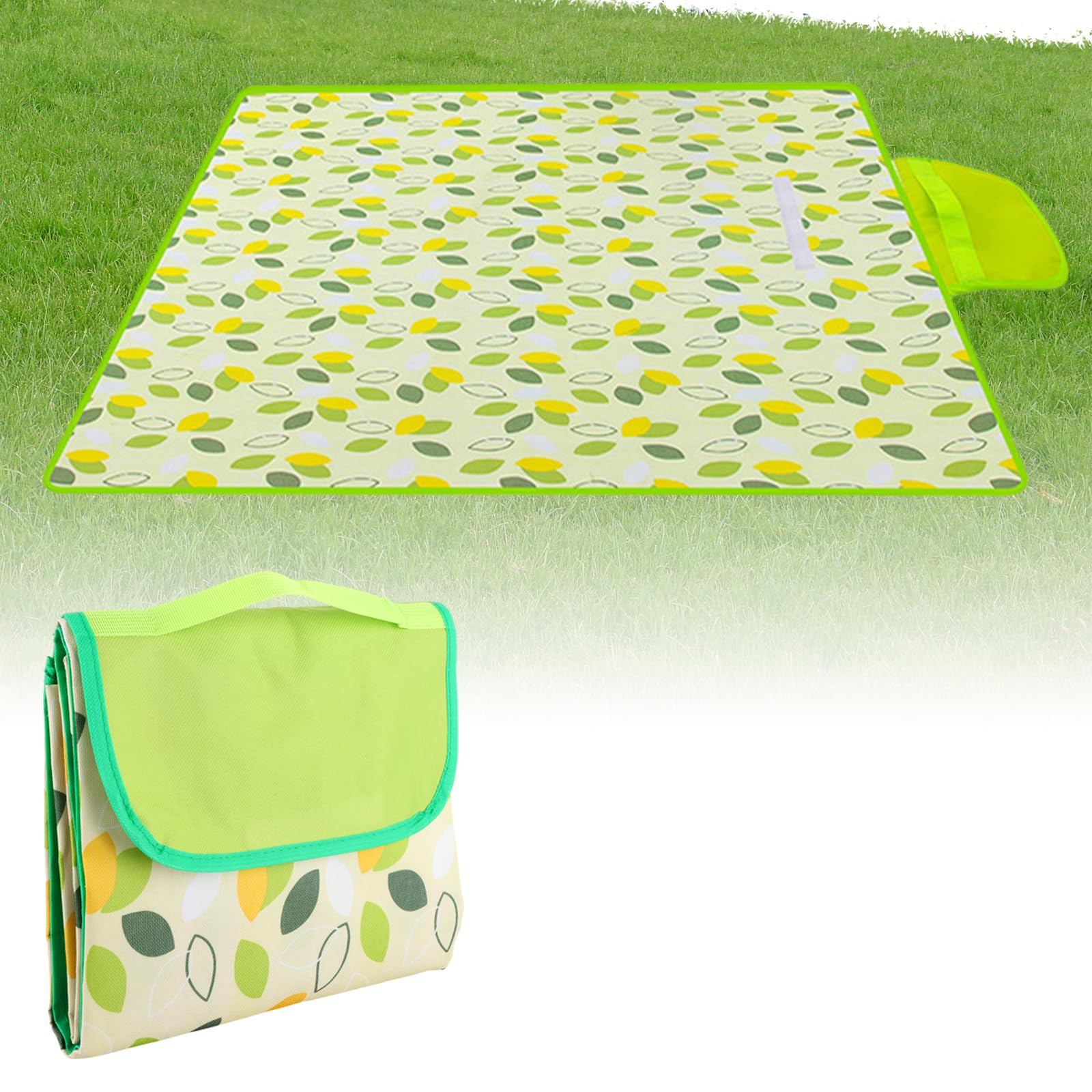ASelected Picnic Blanket, Waterproof Picnic Mat 200x200cm Large Beach Blanket with Carrying Handle