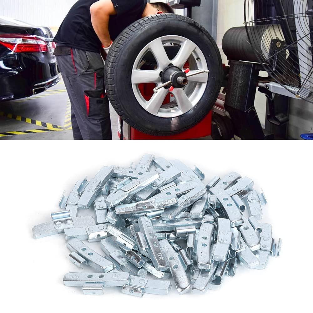 50 sztuk 40g 1,4 uncji Bloki wyważające z zatrzaskiem do kół Ciężarki do wyważania opon w stylu P ze stopu aluminium do kół stalowych do 17 cali samochodów osobowych i lekkich (Bez zacisku