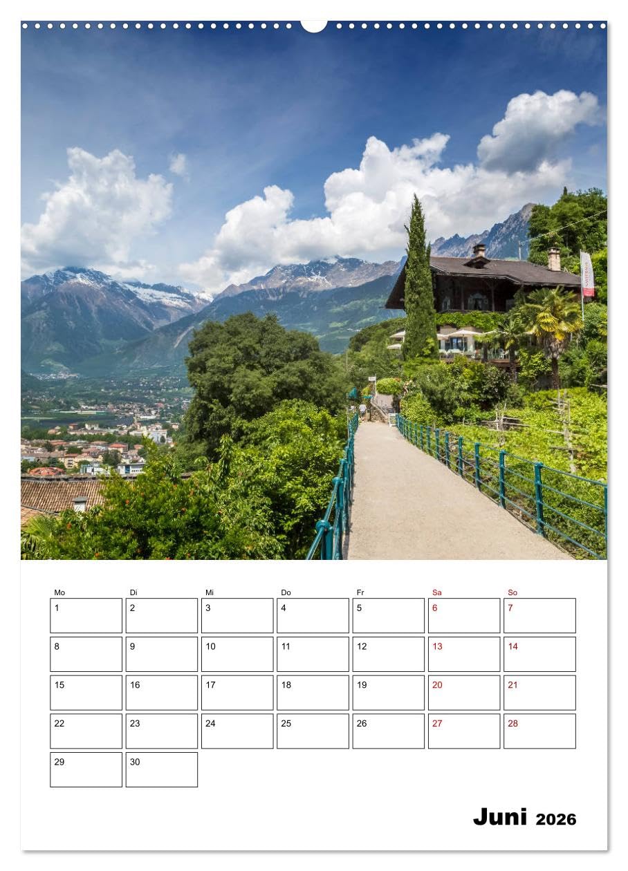MERAN Terminplaner (Wandkalender 2026 DIN A2 hoch), CALVENDO Monatskalender: Kurstadt in einer bezaubernden Umgebung (CALVENDO Orte)