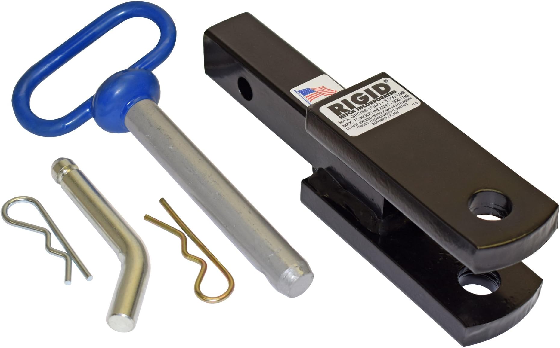 Rigid Hitch (RHC-8) Receiver Hitch Mounted Clevis for 1-1/4 Inch Receivers - Made in U.S.A.
