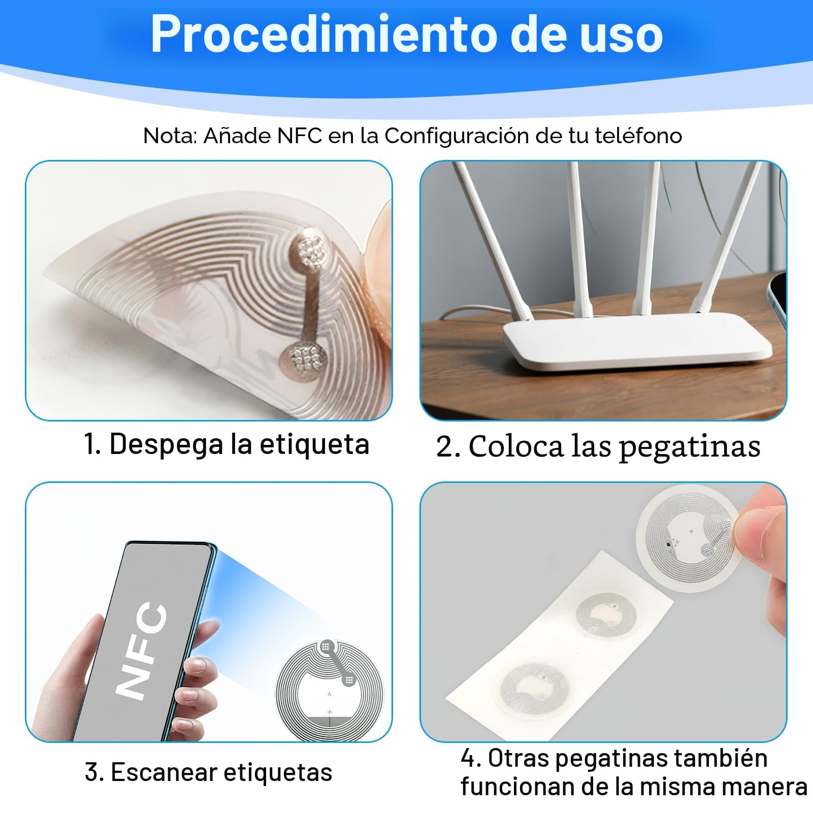 Pegatinas NFC Ntag213 regrabables 144 bytes para iPhone iOS Android
