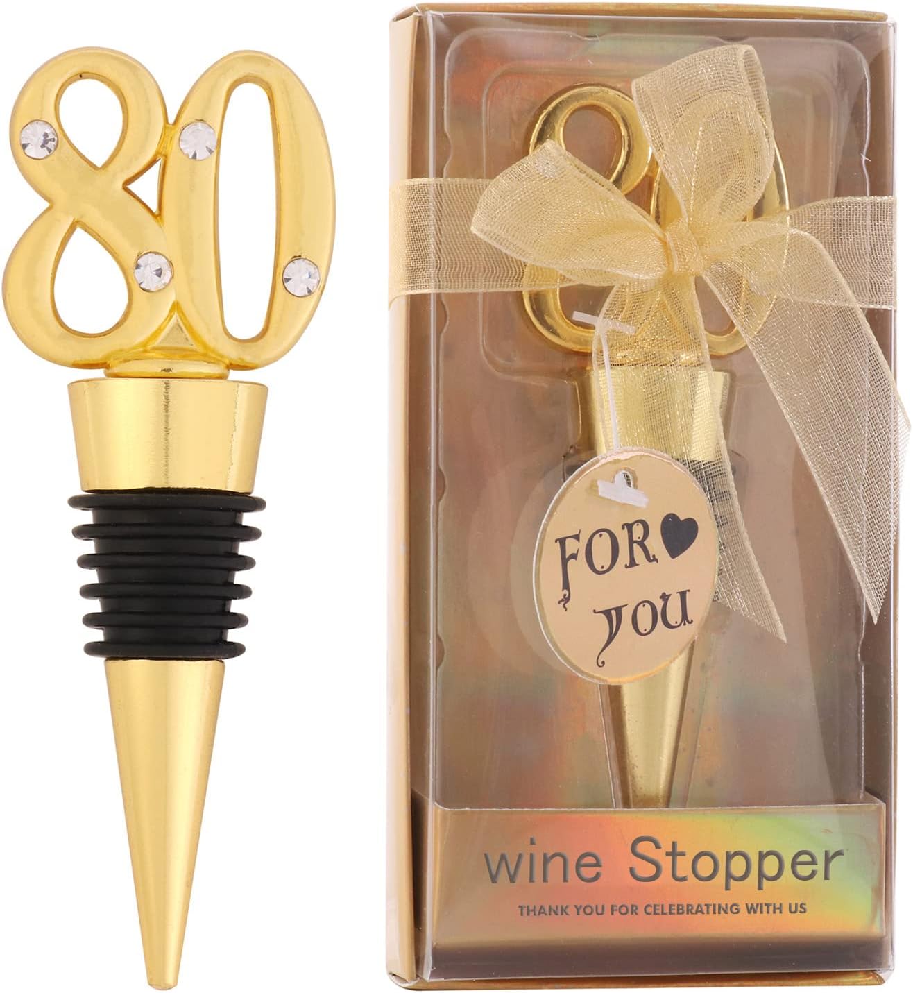 24-Pack 40 Wine Bottle Stopper for 40th Birthday Party Favors Decoration 40 years old Wine Stopper Fun Gift for Wine Lovers (Gold 40th)
