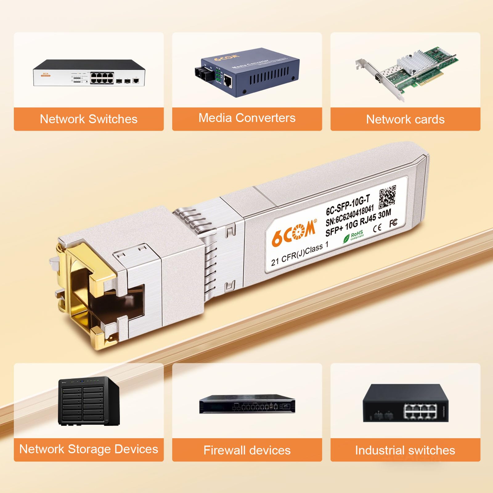 Ricetrasmettitore 10G SFP+ RJ45 10GBase-T CAT6A/CAT7 30m Cisco SFP-10G-T-S Ubiquiti UF-RJ45-10G MikroTik S+RJ10 D-Link
