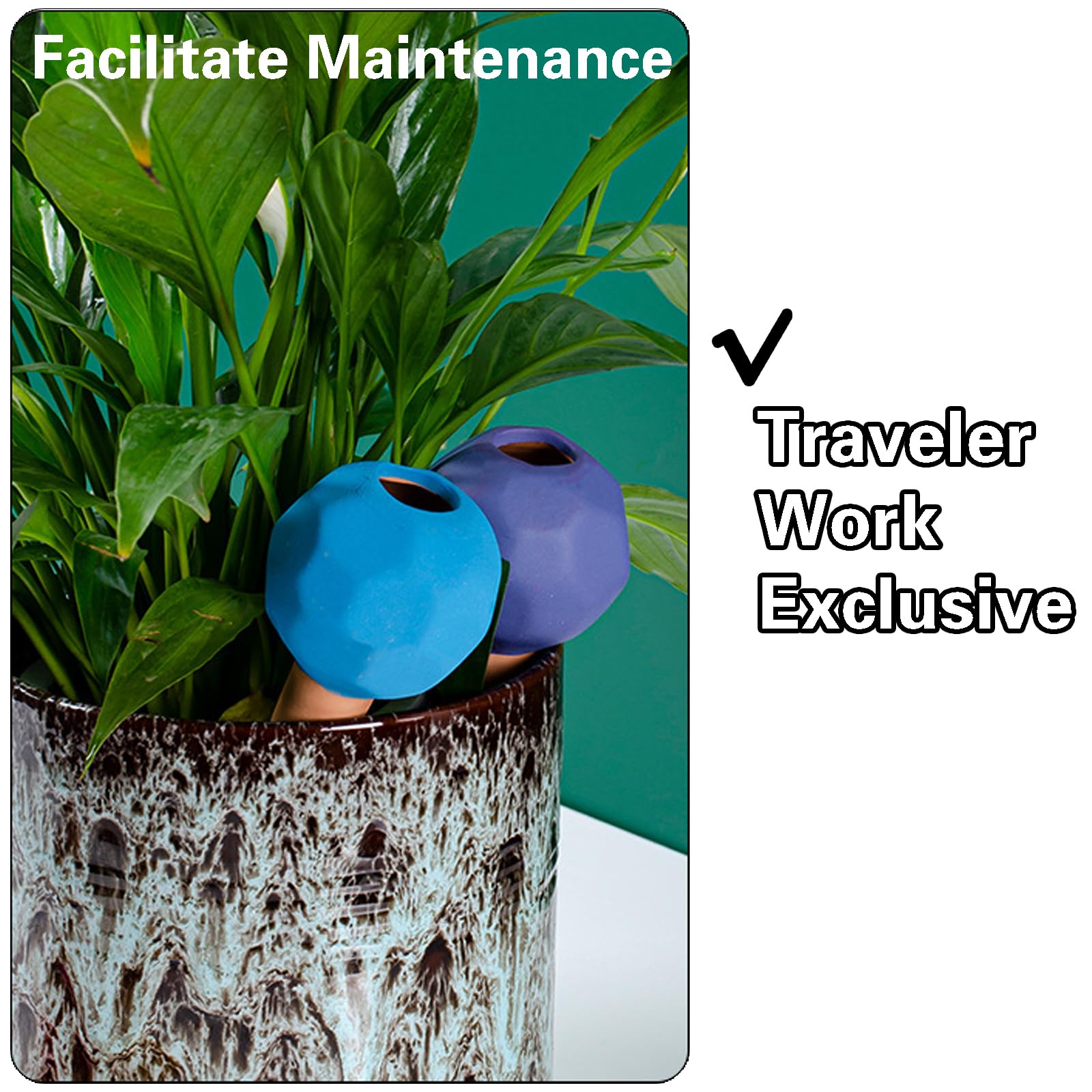 JVHLOV 4PCS Clay Watering Spikes, Plant Watering, Plant Water Dispenser, Terracotta Watering Spikes - Image 3